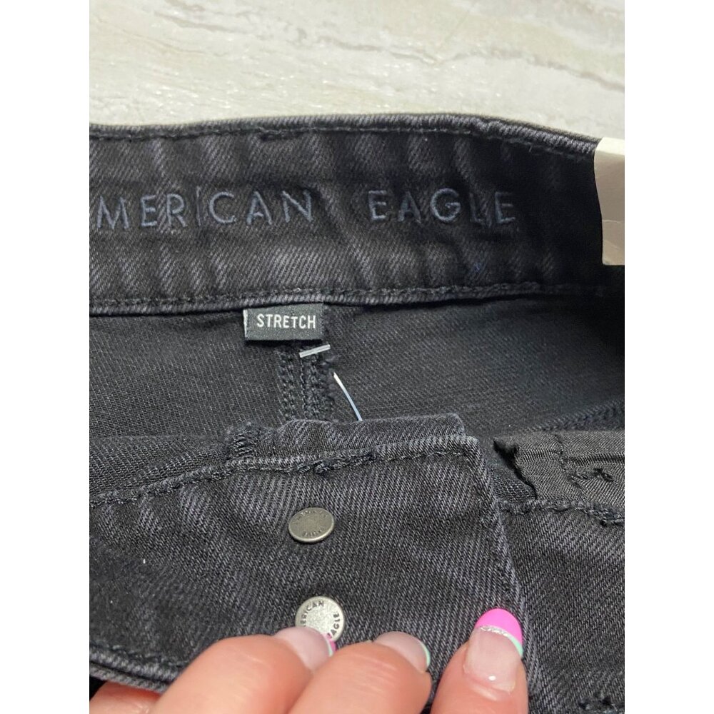 NWT American Eagle AE Stretch Denim Mom Black Shorts-sz 4 - Picture 8 of 10